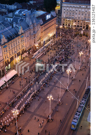 Procession through the streets of the city for a day Our Lady of the Kamenita vrata, patroness of Zagreb, led by Cardinal George Pell and Cardinal Josip Bozanic. Procession through the streets of the city for a day Our Lady of the Kamenita vrata, patroness of Zagreb, led by Cardinal George Pell and Cardinal Josip Bozanic. 136125487