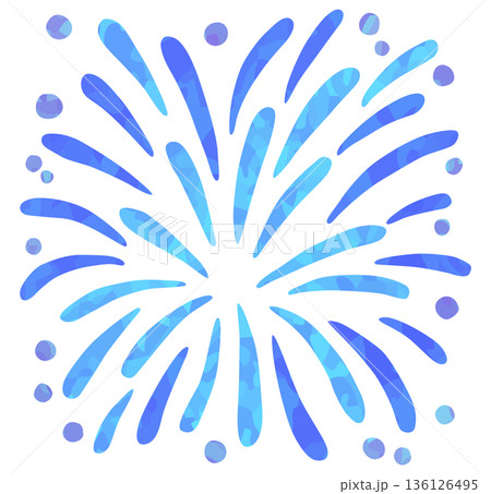 寒色の花火のイラスト ベクター素材 136126495