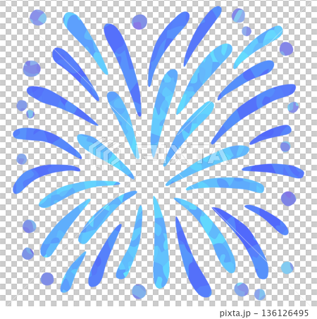 炫彩煙火插畫向量素材 136126495