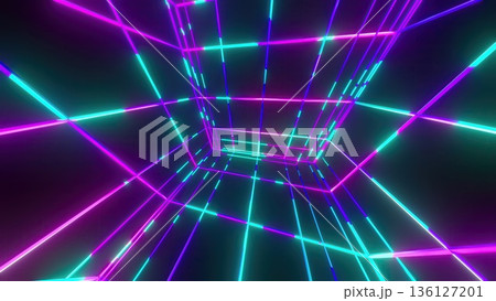 Wireframe grid technology. Computer generated 136127201