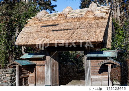 入来麓　かやぶき門 136128666