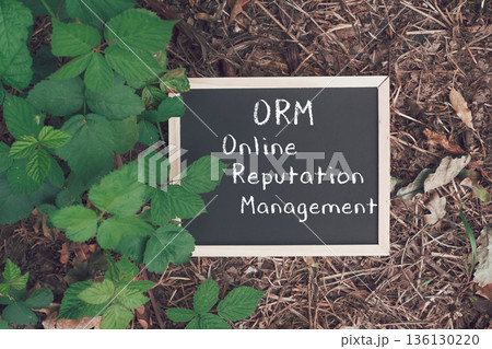 Blackboard with the word ORM written on it Blackboard with the word ORM written on it 136130220