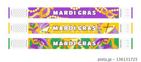 Mardi Gras Carnival Wristband Set for Festival and Party Entry with Masks, Costumes, Drums, Shoes, Hats, Crowns, Beads and Feathers Mardi Gras Carnival Wristband Set for Festival and Party Entry with Masks, Costumes, Drums, Shoes, Hats, Crowns, Beads and Feathers 136131725