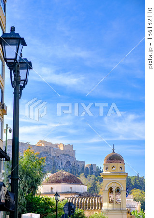 Athens Cityscape with the Acropolis and Monastiraki Mosque Athens Cityscape with the Acropolis and Monastiraki Mosque 136132110