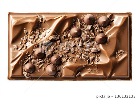 Chocolate bar with chocolate chips on it 136132135