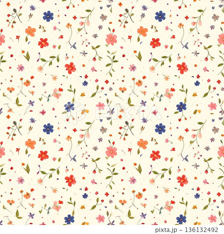 カラフルなシームレスなベクターの背景イラスト 136132492