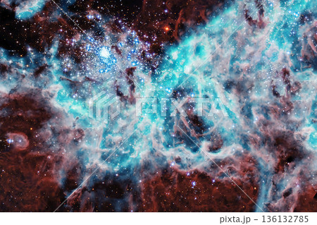 Bright cosmic nebula, distant galaxy. Elements of this image furnished by NASA 136132785