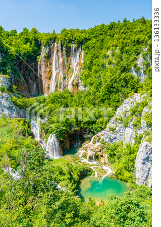 The biggest waterfall - Veliki Slap - at Plitvice national park, Croatia. The biggest waterfall - Veliki Slap - at Plitvice national park, Croatia. 136133336