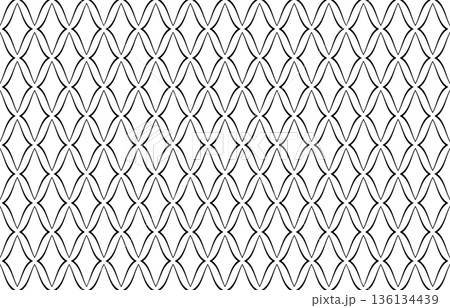 Seamless Geometric Pattern. White Texture on Black Background. 136134439