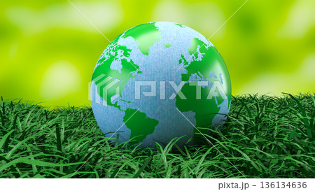 Green Earth Sustainability Environment Nature Concept 3d render. Green Earth Sustainability Environment Nature Concept 3d render. 136134636