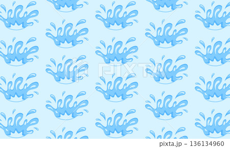 Songkran Seamless Pattern with Dynamic Water Splash Texture 136134960