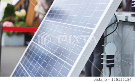 Solar panel generating clean renewable energy 136135184