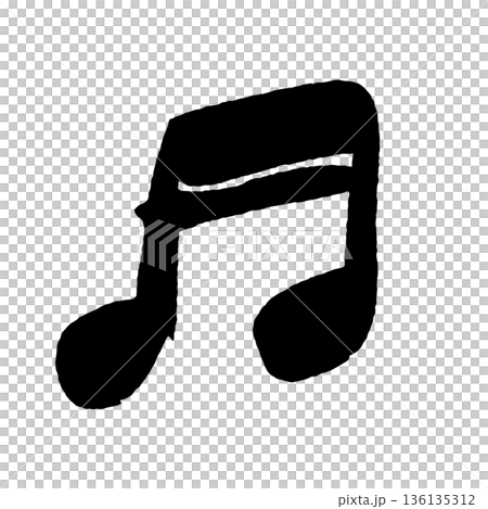 手描き風の八分音符イラスト シンプルな音楽と楽譜の音符アイコン モノクロ線画 手描き風の八分音符イラスト シンプルな音楽と楽譜の音符アイコン モノクロ線画 136135312