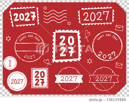 一套印有2027年字樣的郵票式材料 一套印有2027年字樣的郵票式材料 136135988