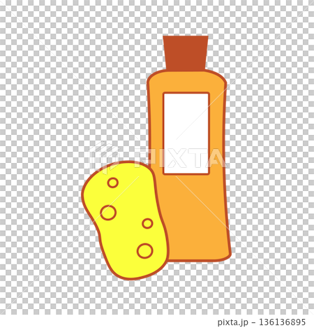 Simple cleaning icon of sponge and detergent Orange Housework/Cleaning Simple cleaning icon of sponge and detergent Orange Housework/Cleaning 136136895