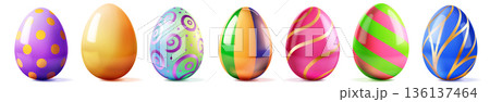 Colorful Easter eggs. 136137464