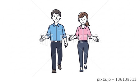 新生活・新年度のスタートを迎える新入社員のイラスト 136138313