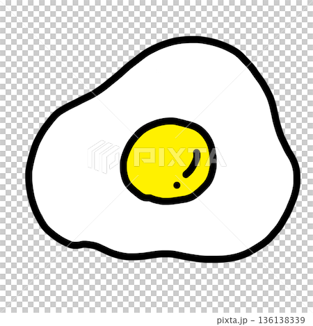 Color illustration of a deformed fried egg Color illustration of a deformed fried egg 136138339
