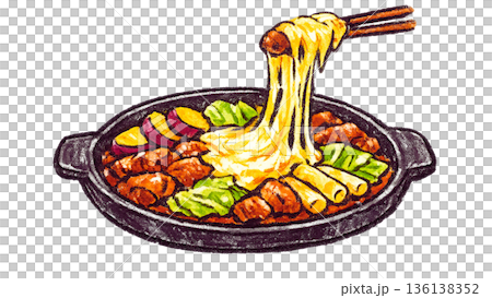 韓式料理起司辣炒雞排插圖 136138352