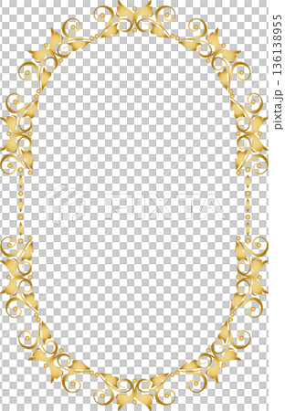 Vintage calligraphy style frame material 229 <Decorative borders and decorative frames> 136138955