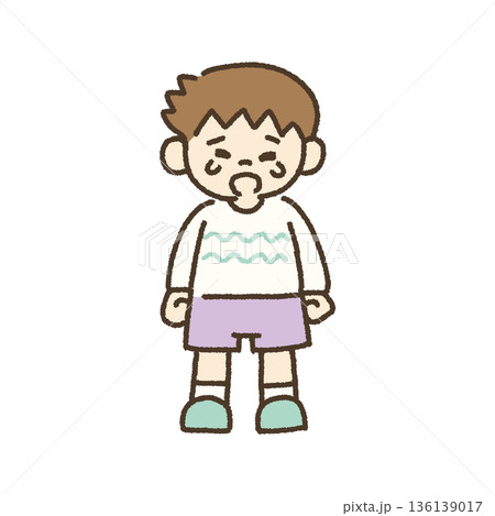 泣きながら訴える男の子のイラスト 手描き 泣きながら訴える男の子のイラスト 手描き 136139017