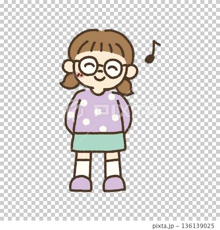 褒められて嬉しい女の子のイラスト 手描き 褒められて嬉しい女の子のイラスト 手描き 136139025