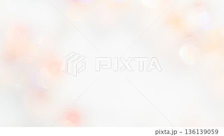 ふんわり光の玉ボケぼかしグラデーション背景　肌色　淡いベージュ色　ビューティーイメージ 136139059