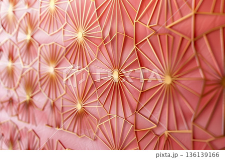 高級感のある和モダンな幾何学模様の背景素材 ピンクとゴールドの伝統的な和柄 高級感のある和モダンな幾何学模様の背景素材 ピンクとゴールドの伝統的な和柄 136139166