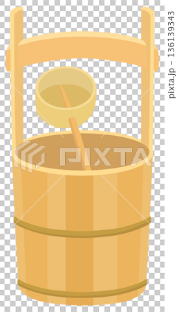 湯匙和水桶插圖向量素材 136139343
