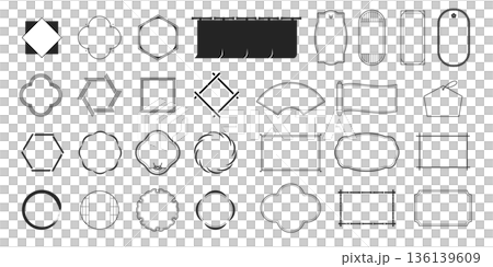 單色日式相框裝飾套裝 裝飾品 裝飾相框 裝飾品 裝飾品 向量圖 136139609
