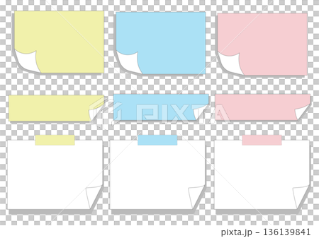 Simple and loose hand-drawn sticky note illustration set Simple and loose hand-drawn sticky note illustration set 136139841