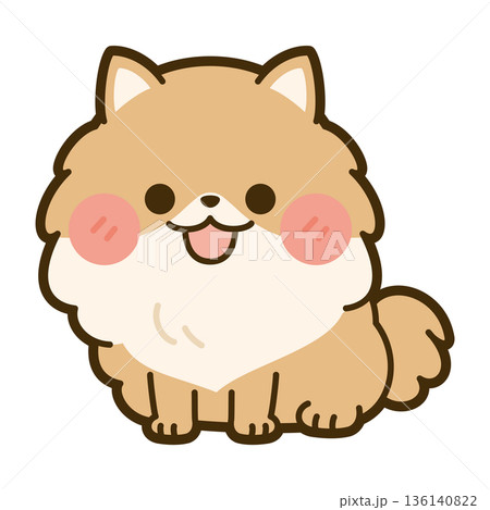 かわいいポメラニアンのイラスト 136140822