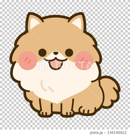かわいいポメラニアンのイラスト 136140822