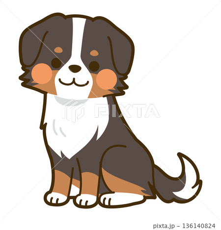 バーニーズマウンテンドッグのイラスト 136140824