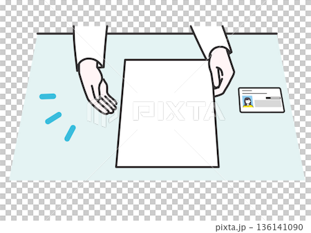 本人確認書類が必要なシーンのイメージイラスト 136141090