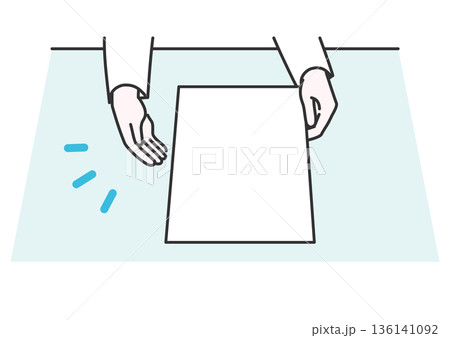 書類の記入をお願いする様子のイメージイラスト 136141092