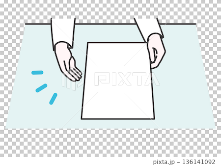 書類の記入をお願いする様子のイメージイラスト 136141092