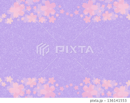 紫メインの和風桜背景 136141553