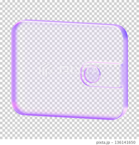 Elegant purple translucent 3D wallet icon in minimal glassmorphism style for digital payment and financial apps. Representing wealth and transaction security Elegant purple translucent 3D wallet icon in minimal glassmorphism style for digital payment and financial apps. Representing wealth and transaction security 136141650