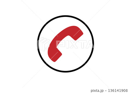 Telephone Receiver Icon Inside Black Circle Simple Communication Symbol for Contact and Call Telephone Receiver Icon Inside Black Circle Simple Communication Symbol for Contact and Call 136141908