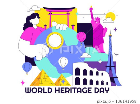 World Heritage Day Vector Illustration on April 18 Celebrating Commemorative Monuments And Historic Sites From Multiple Countries With Flat Background World Heritage Day Vector Illustration on April 18 Celebrating Commemorative Monuments And Historic Sites From Multiple Countries With Flat Background 136141959
