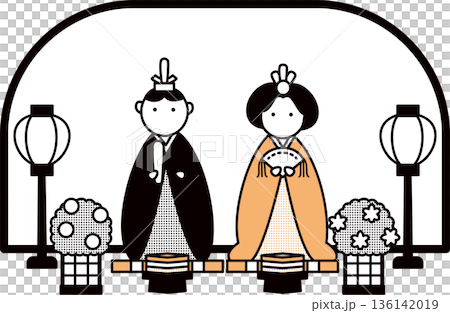 女兒節（人偶節）天皇與皇后立像 136142019