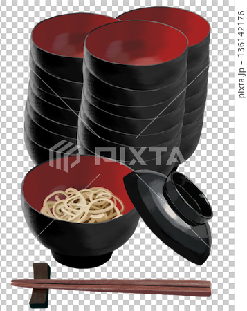 Wankosoba (with stacked bowls) Wankosoba (with stacked bowls) 136142176