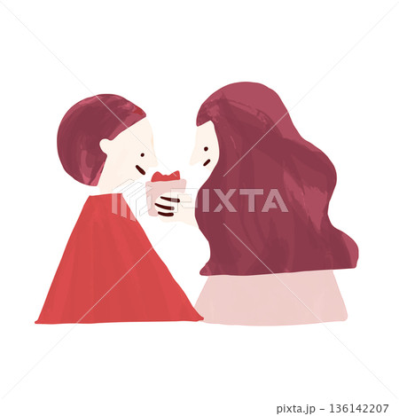 バレンタインを過ごす人カップル 136142207