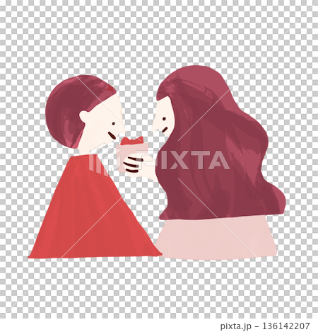 バレンタインを過ごす人カップル 136142207