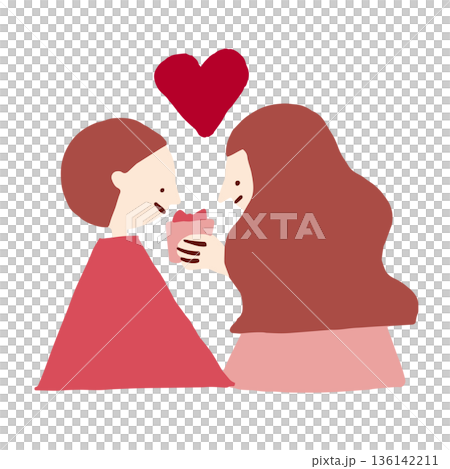 バレンタインを過ごす人カップル 136142211