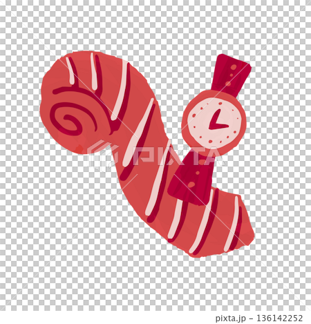 ネクタイと腕時計の水彩イラスト 136142252