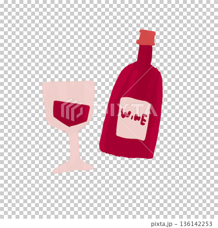 葡萄酒水彩插圖 葡萄酒水彩插圖 136142253