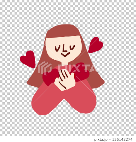 一幅女孩表達自己感受的插圖 一幅女孩表達自己感受的插圖 136142274