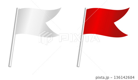 白い燕尾旗と赤い燕尾旗 136142684